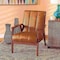 Baxton Studio Nikko Mid-century Modern Tan Faux Leather and Walnut Brown finished Wood Lounge Chair 175-10974-Zoro - alternate 6